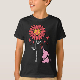 Cancer Awareness Sunflower Elephant Girl Kids Todd T-Shirt