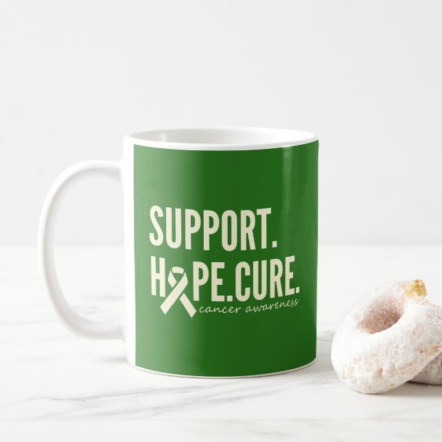 cancer awareness support hope cure Mugs (With Donut)