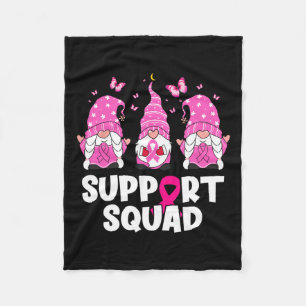 Cancer Awareness Support Squad Gnomes Pink Women Fleece Blanket