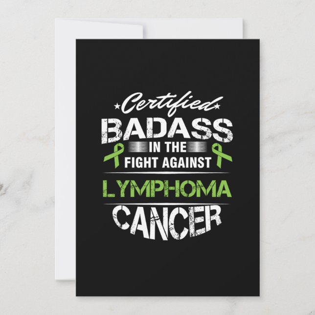 Cancer Awareness Survivor Certified Badass Lymphom Invitation (Front)