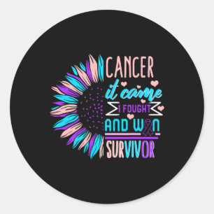 Cancer Awareness Survivor Sunflower Thyroidectomy Classic Round Sticker