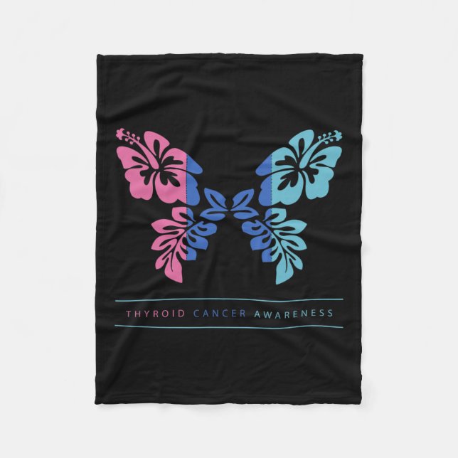 Cancer Awareness Thyroid Cancer Support  Fleece Blanket (Front)