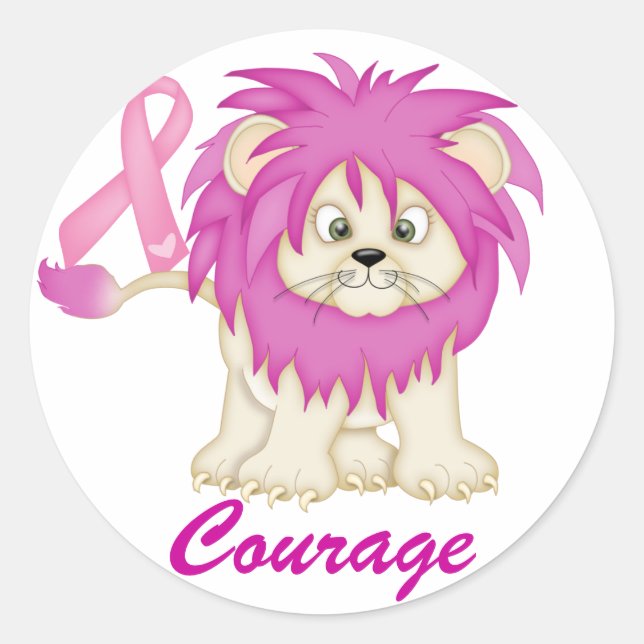 Cancer Awareness -Tracy's Lion by SRF Classic Round Sticker (Front)
