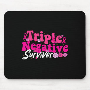 Cancer Awareness Triple Negative Survivor Flowers  Mouse Mat