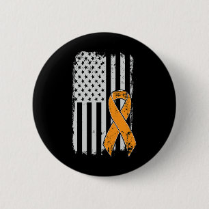 Cancer Awareness - Vintage Us American Flag 6 Cm Round Badge