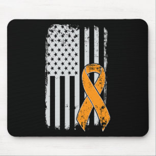 Cancer Awareness - Vintage Us American Flag Mouse Mat