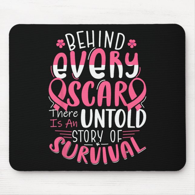 Cancer Awareness Warrior Pink Ribbon Breast Cancer Mouse Mat (Front)