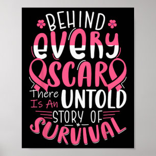 Cancer Awareness Warrior Pink Ribbon Breast Cancer Poster