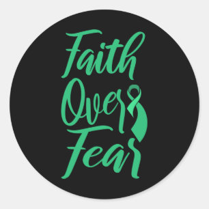 Cancer Awareness World Cancer Day Faith Over Fear Classic Round Sticker