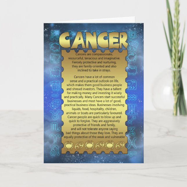 Cancer Birthday Card - Zodiac Birthday Card - Canc (Front)