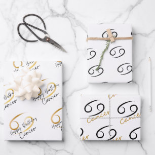 Cancer Birthday Wrapping Paper Sheet