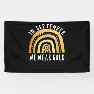 Cancer Boho Rainbow In September We Wear Gold Banner