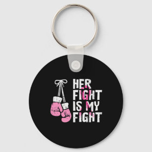 Cancer Boxing Gloves Her Fight My Fight Women Men  Key Ring