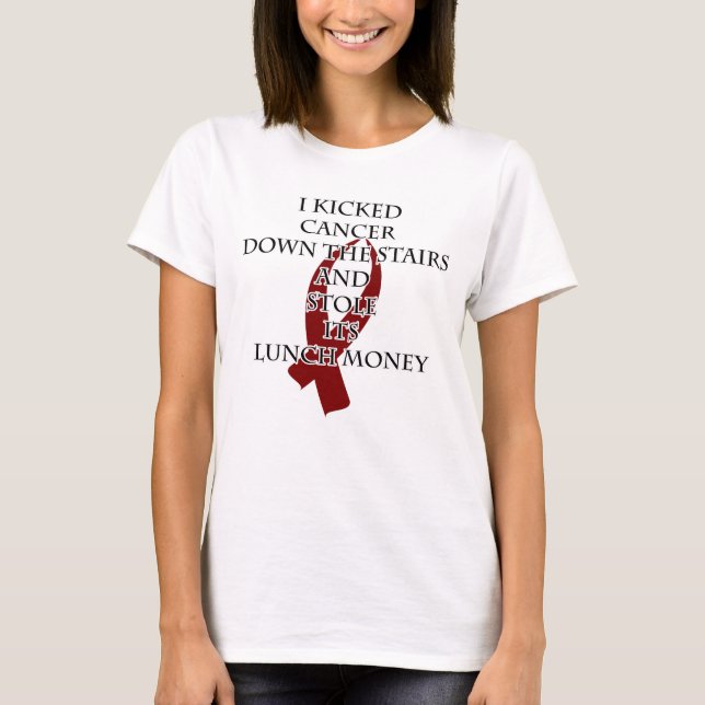 Cancer Bully (Burgundy Ribbon) T-Shirt (Front)