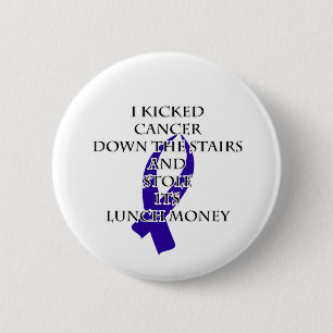 Cancer Bully (Dark Blue Ribbon) 6 Cm Round Badge