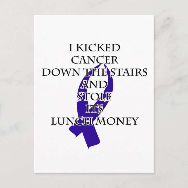 Cancer Bully (Dark Blue Ribbon) Postcard (Front)