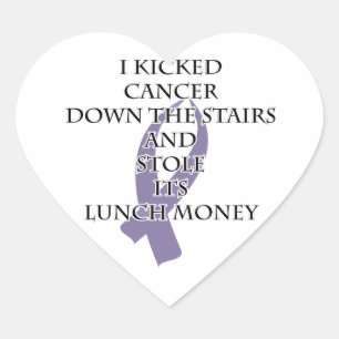 Cancer Bully (Light Purple Ribbon) Heart Sticker