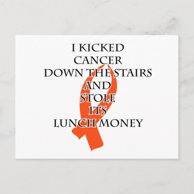 Cancer Bully (Orange Ribbon) Postcard (Front)