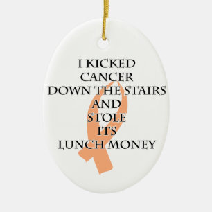 Cancer Bully (Peach Ribbon) Ceramic Tree Decoration