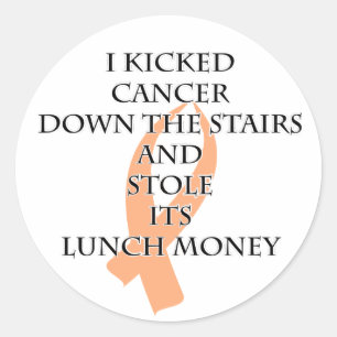 Cancer Bully (Peach Ribbon) Classic Round Sticker