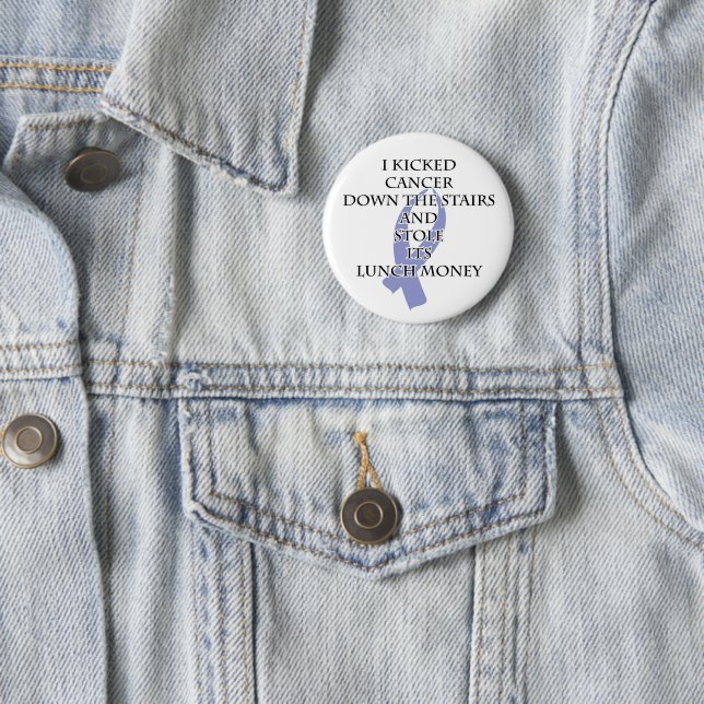 Cancer Bully (Periwinkle Ribbon) 6 Cm Round Badge (In Situ)