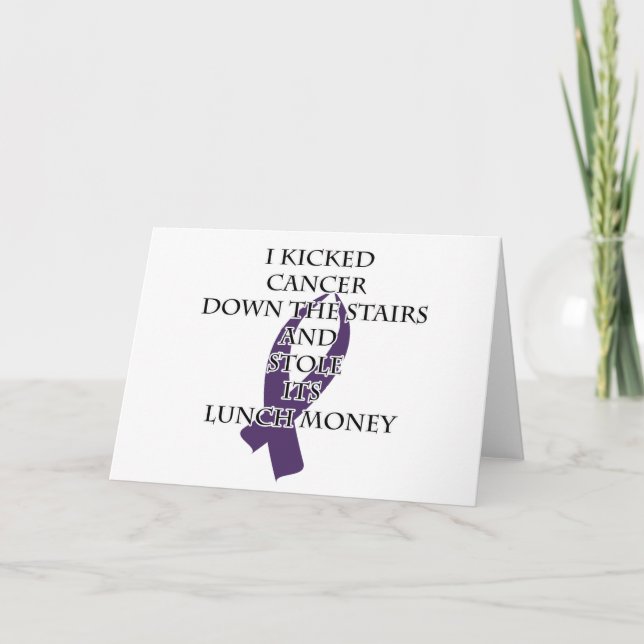 Cancer Bully (Purple Ribbon) Card (Front)