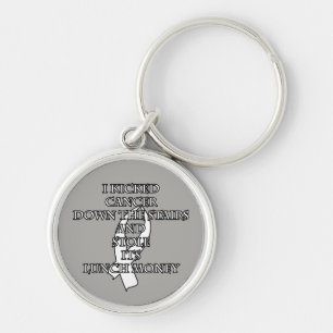 Cancer Bully (White Ribbon) Key Ring