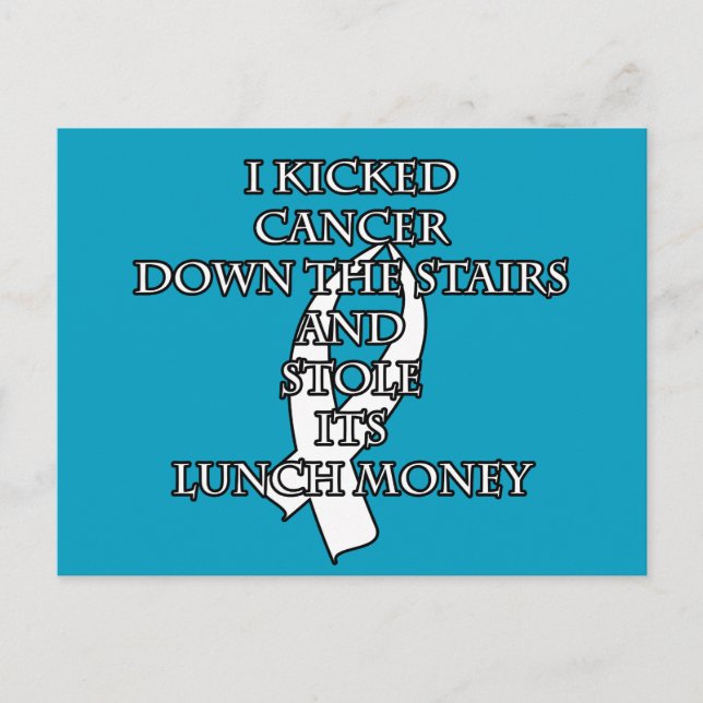 Cancer Bully (White Ribbon) Postcard (Front)