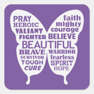 CANCER  BUTTERFLY - ENCOURAGING Stickers