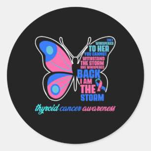 Cancer Butterfly - Thyroid Survivor Thyroid Cancer Classic Round Sticker