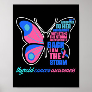 Cancer Butterfly - Thyroid Survivor Thyroid Cancer Poster