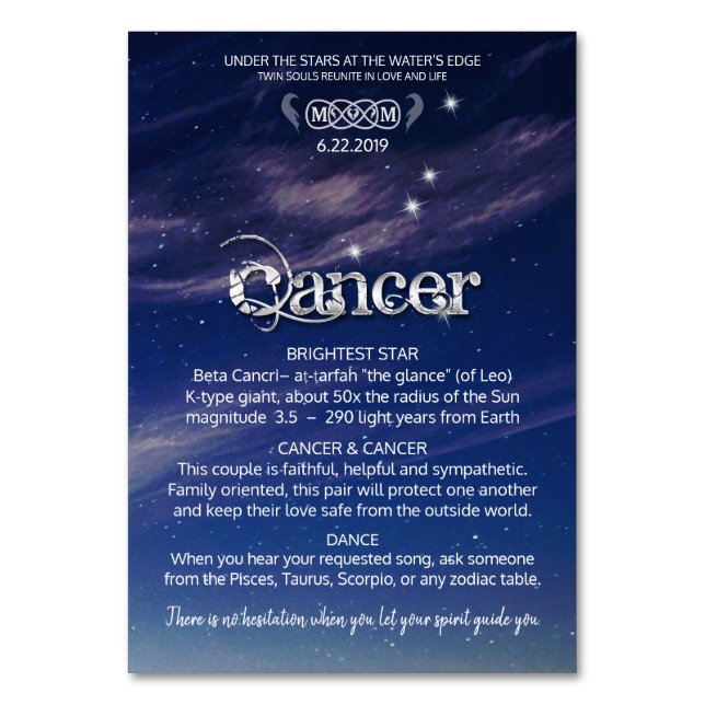 Cancer Centerpiece Table Card (Front)