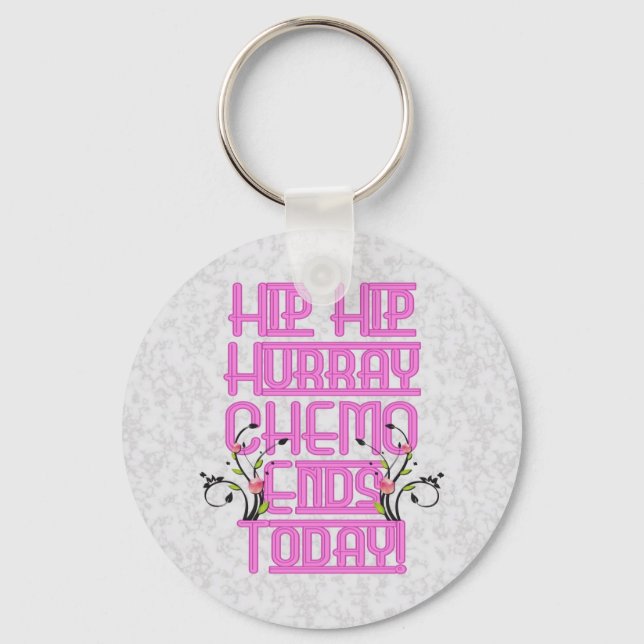 Cancer Chemo Survivor Pink Key Chain Fob Keychain (Front)