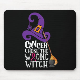 Cancer Chose The Wrong Witch Breast Cancer Hallowe Mouse Mat