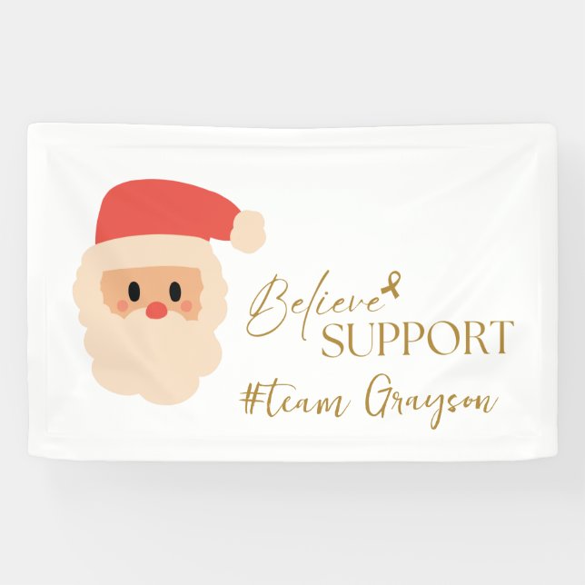 cancer. Christmas Custom #team name Banner Sign (Horizontal)