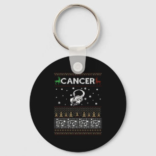 Cancer Christmas Ugly Sweater Key Ring