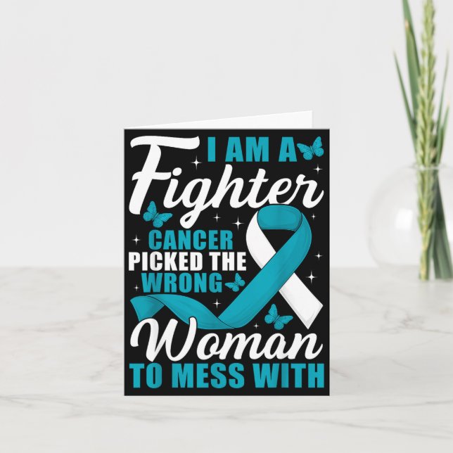 Cancer Cked Wrong Woman Cervical Cancer Awareness  Card (Front)