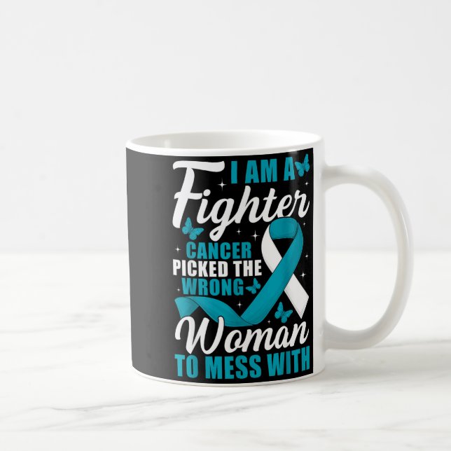Cancer Cked Wrong Woman Cervical Cancer Awareness  Coffee Mug (Right)