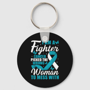 Cancer Cked Wrong Woman Cervical Cancer Awareness  Key Ring