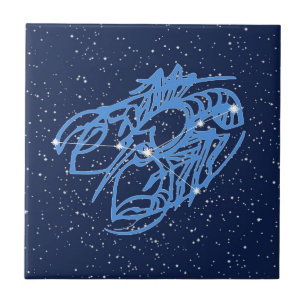 Cancer Constellation and Sun Sign with Stars Tile