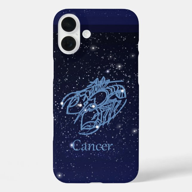 Cancer Constellation and Zodiac Sign with Stars Case-Mate iPhone Case (Back)