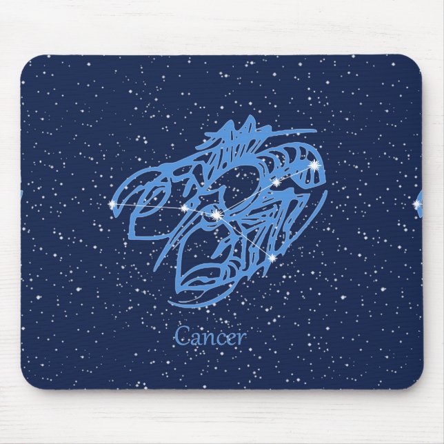 Cancer Constellation and Zodiac Sign with Stars Mouse Mat (Front)