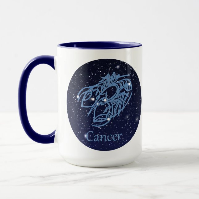 Cancer Constellation and Zodiac Sign with Stars Mug (Left)