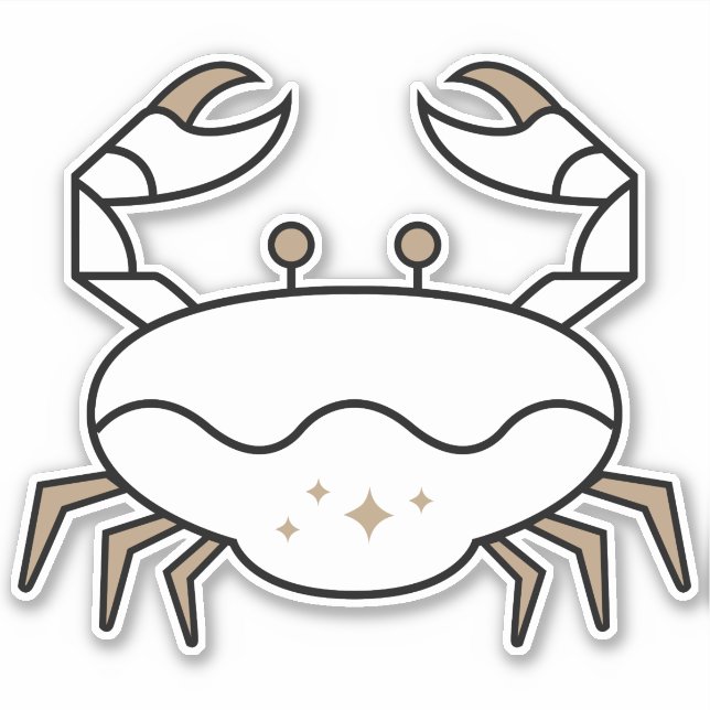 Cancer Crab black astrological symbol water sign  (Front)