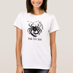 Cancer Crab Constellation Custom Text Birthday T-Shirt