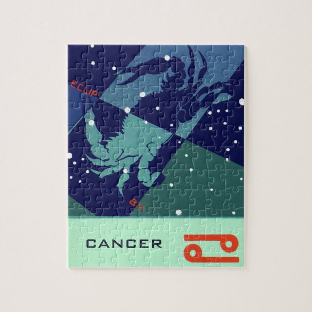 Cancer Crab Constellation Vintage Zodiac Astrology Jigsaw Puzzle (Vertical)