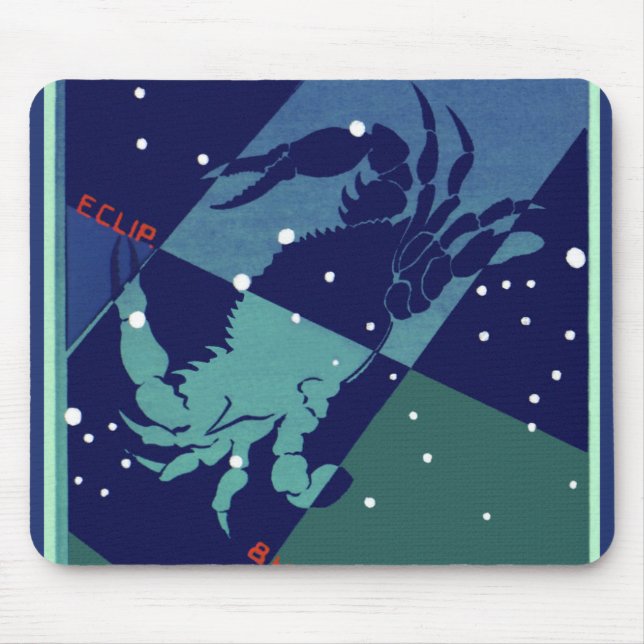 Cancer Crab Constellation Vintage Zodiac Astrology Mouse Mat (Front)