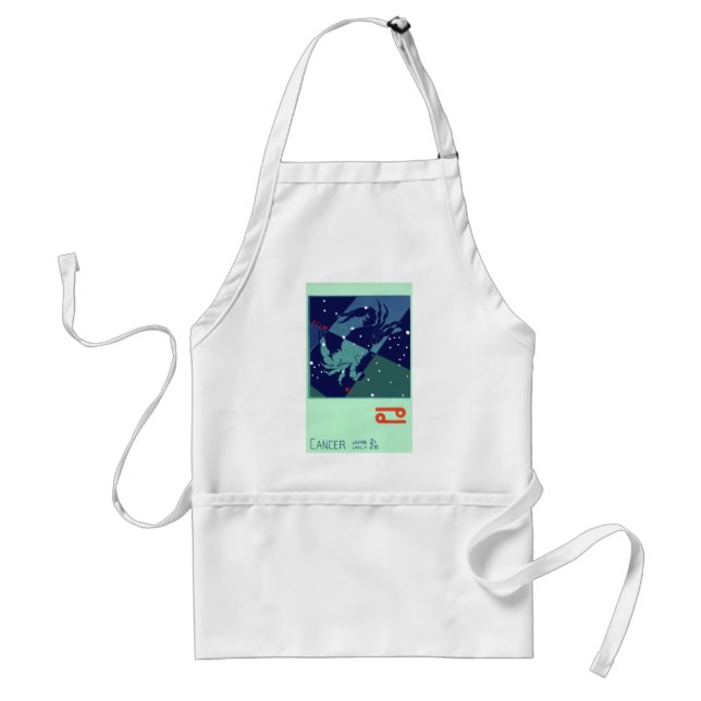 Cancer Crab Constellation Vintage Zodiac Astrology Standard Apron (Front)