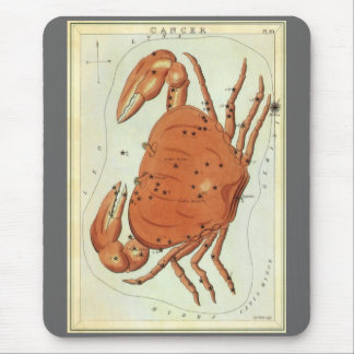Cancer Crab Vintage Constellation, Urania's Mirror Mouse Mat