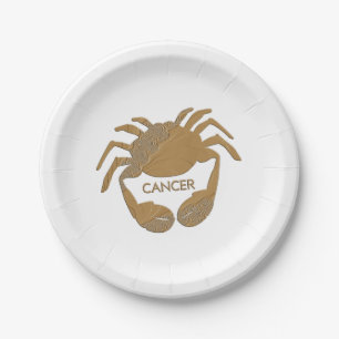 Cancer Crab Zodiac Paper Plate